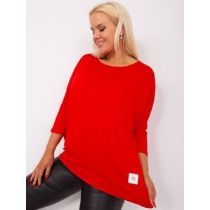 Red basic cotton blouse plus sizes