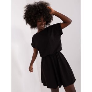Basic Black Cotton Minidress from RUE PARIS