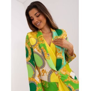 Lady's green-yellow patterned jacket