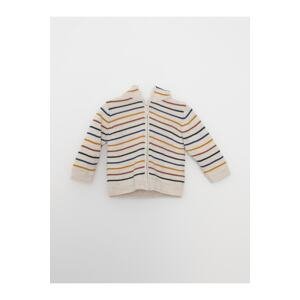 LC Waikiki Hooded Long Sleeve Striped Baby Boy Knitwear Cardigan