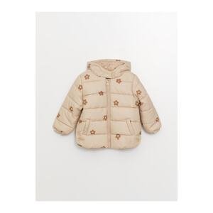 LC Waikiki Hooded Long Sleeve Patterned Coat for Baby Girl