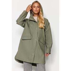 Trendyol Khaki nadrozmerný vodoodpudivý dažďový kabát