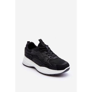 Women's sports sneakers on the platform black and white Lomare