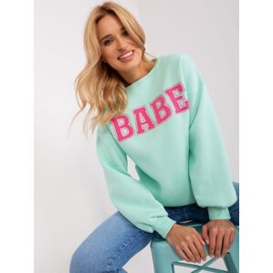 Mint hoodie with inscription