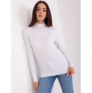 White fitted sweater with turtleneck
