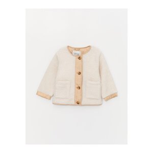 LC Waikiki Crew Neck Long Sleeve Plush Baby Girl's Coat