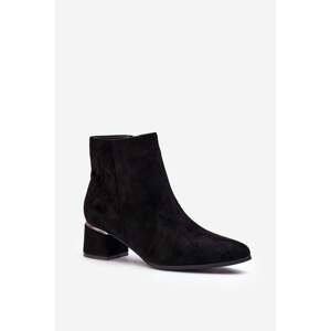 Women's suede boots with high heels black Mebassa