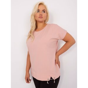 Light pink women's cotton blouse plus size