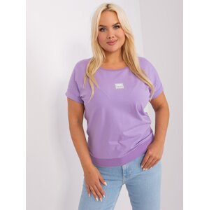Purple plus size blouse with rhinestones