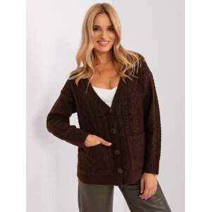 Dark brown knitted cardigan