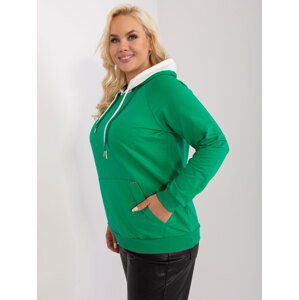 Green Basic Oversized Women's Sweatshirt