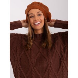 Light brown knitted beret