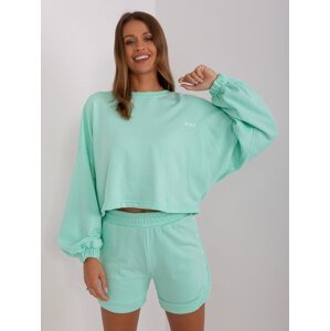 Mint two-piece tracksuit with oversize sweatshirt