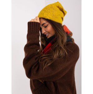 Women's olive hat with cashmere