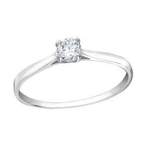 Engagement ring silver thin elegance