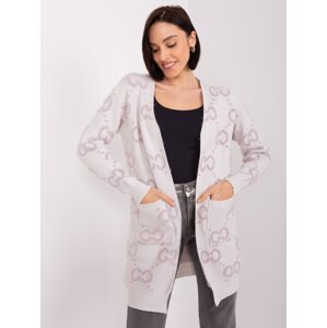 Light purple patterned cardigan with pockets