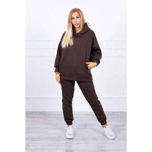 Insulated set with sweatshirt in brown color