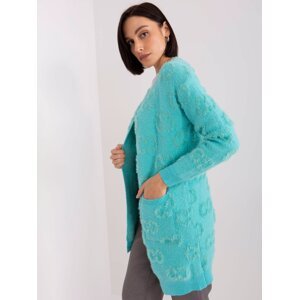 Mint cardigan with patterns