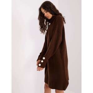 Dark brown oversize knitted dress