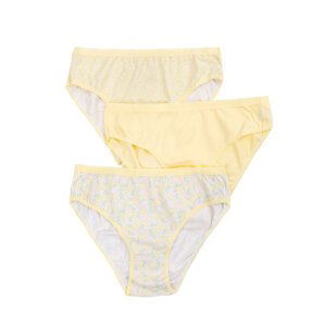 Yellow women's cotton panties, 3pack