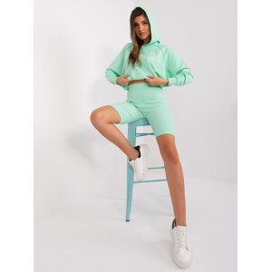 Mint casual set with a long sweatshirt