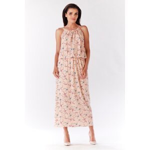 Awama Woman's Dress A184 Pink/Pattern