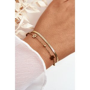 Women's snake bracelet with golden flowers