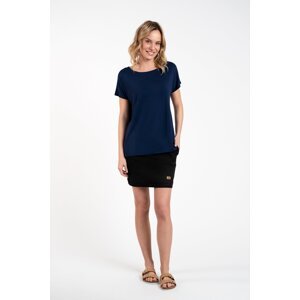 Women's blouse Ksenia with short sleeves - navy blue