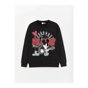 LC Waikiki Boys' Crew Neck Mickey Mouse Printed Long Sleeve Sweatshirt