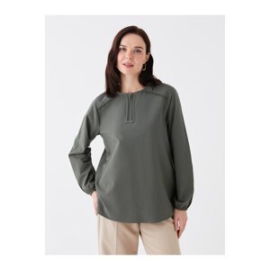 LC Waikiki Women's Crew Neck Embroidered Long Sleeve Blouse