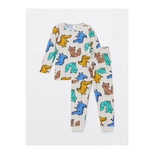 LC Waikiki Crew Neck Long Sleeve Patterned Baby Boy Pajama Set