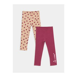 LC Waikiki Patterned Baby Girl Tights with Elastic Waist, 2-Piece