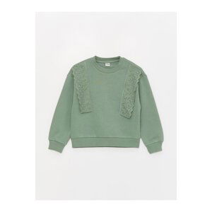 LC Waikiki Crew Neck Scalloped Detailed Long Sleeve Girls' Sweatshirt.