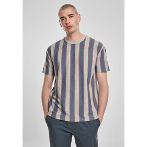 Printed Oversized Bold Striped T-Shirt vintageblue