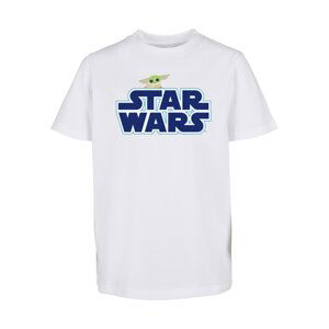 Children's T-shirt with blue Star Wars logo white