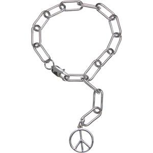 Y Chain Peace Pendant Bracelet Silver
