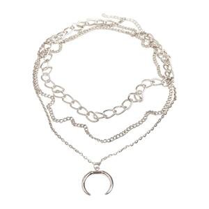 Silver necklace for layering open rings