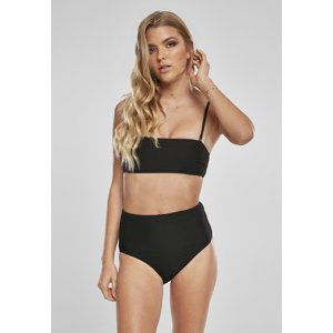 Women's High Waisted Bandeau Bikini Black