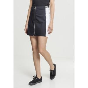 Women's college skirt with zipper blk/wht