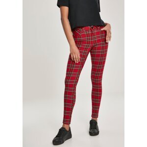 Women's Skinny Tartan Trousers red/bl