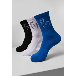 Salty Socks 3-Pack Black/White/Blue