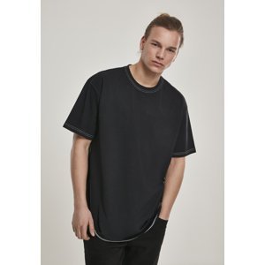 Heavy Oversized T-Shirt with Contrasting Stitch Black