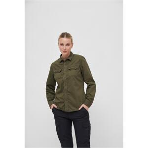 Women's vintage long sleeve shirt olive