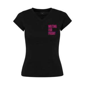 Ladies Waiting For Friday Box Tee Black