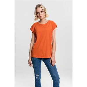 Women's T-shirt with extended shoulder rust orange