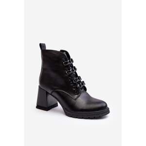 Women's lace-up high heeled shoes D&A Black