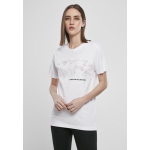 Women's T-shirt with world map white