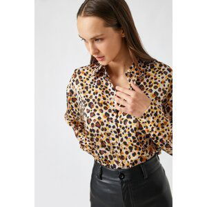 Koton Women's Yellow Patterned Shirt