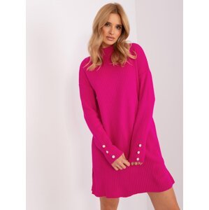 Fuchsia oversize knitted dress