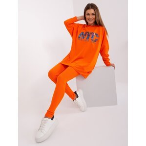 Orange two-piece set with leggings